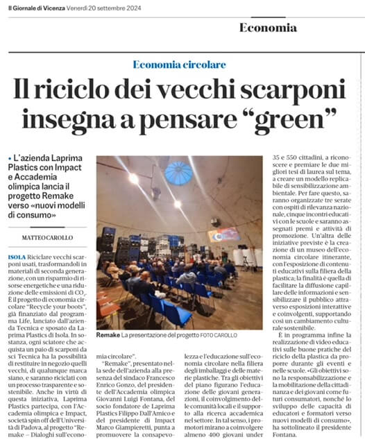 Laprima-plastics-rassegna-stampa-remake-dialoghi-economia-circolare-giornale-di-vicenza